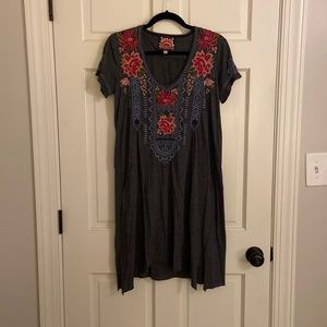 Johnny Was gray knit dress xs